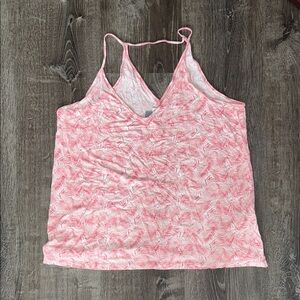 Old Navy Pink and White Patterned Tank Top